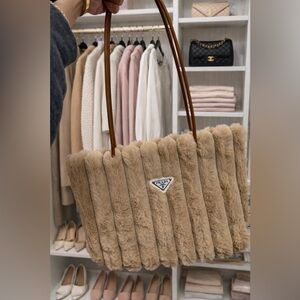 Authentic Prada Beige Fur Tote Bag (1 Left in stock)